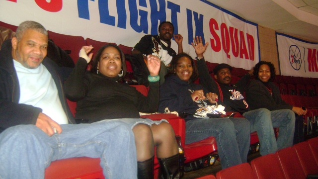 Me and my peeps at the sixers game